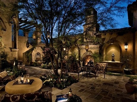 Courtyard Backyard Of A Spectacular Luxury Estate